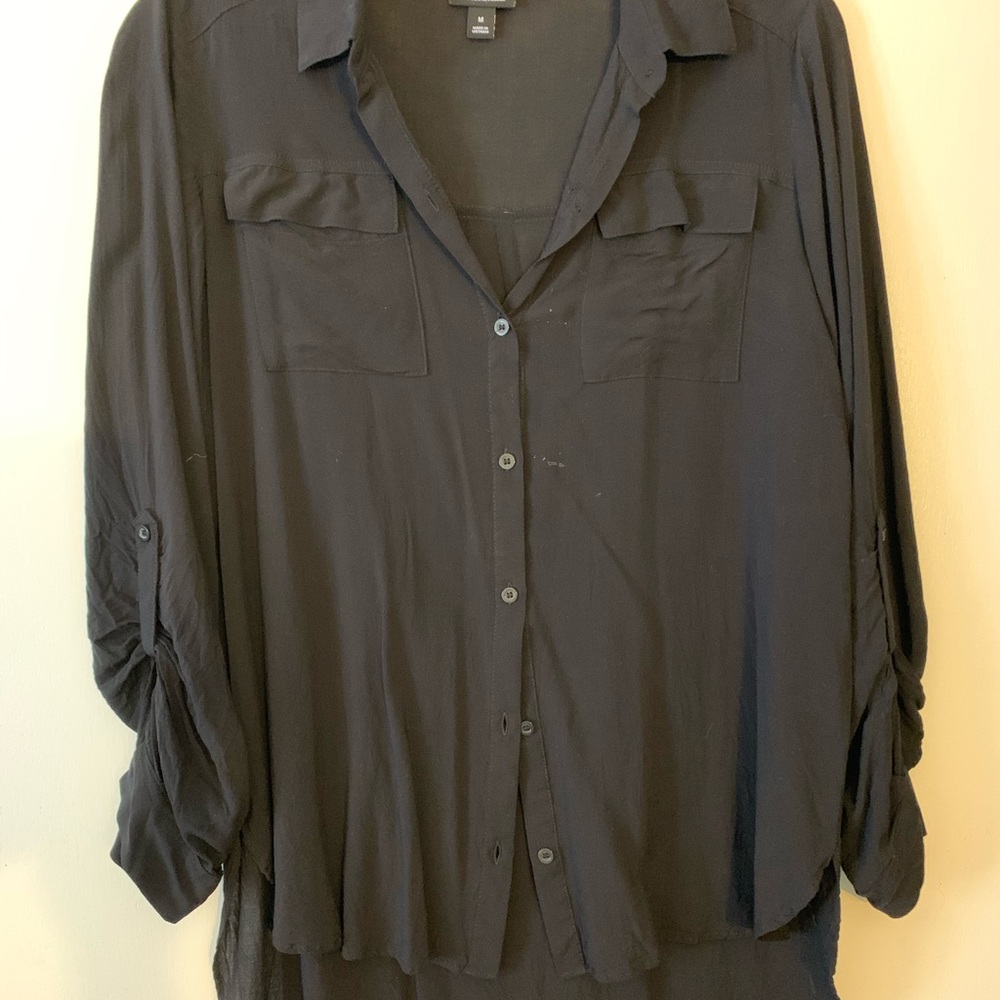Black button down